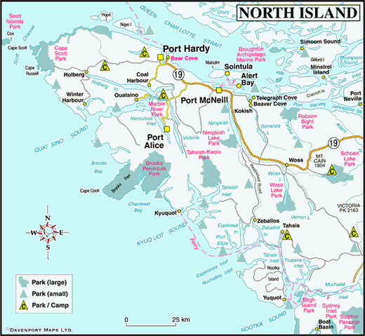 Map North Vancouver Island