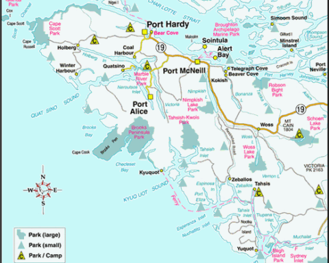 Map Northern Vancouver Island