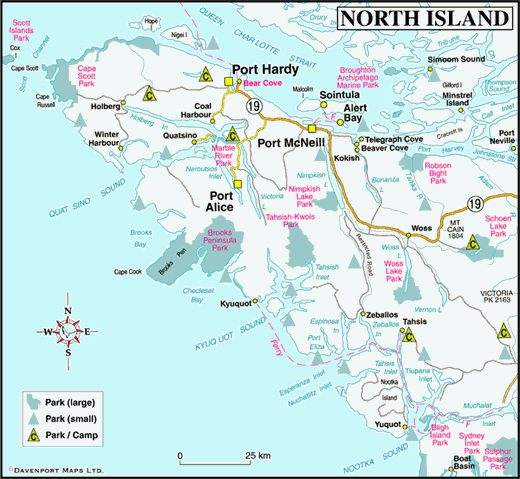 Map Northern Vancouver Island
